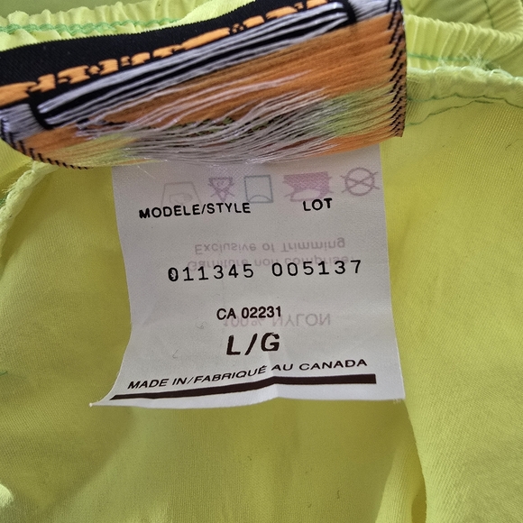 Vintage Sun Sation 90s Neon Yellow Fluorescent Nylon Pants Mens Large - Picture 11 of 12